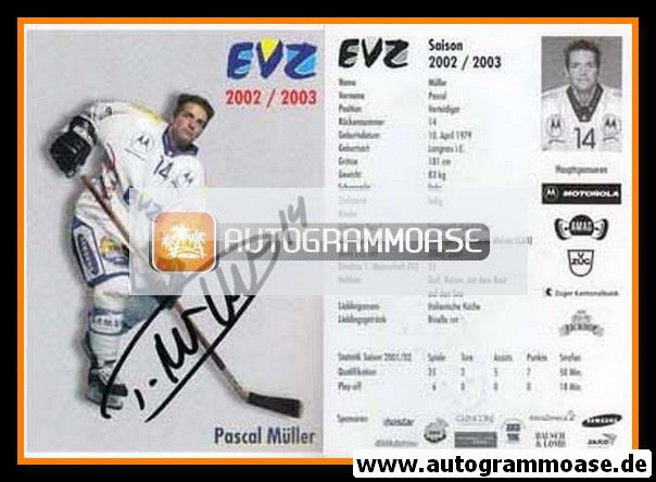 Autogramm Eishockey | EV Zug | 2002 | Pascal MÜLLER