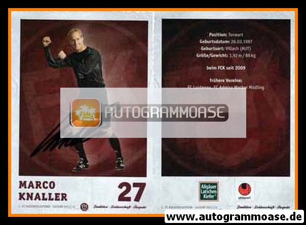 Autogramm Fussball | 1. FC Kaiserslautern | 2011 | Marco KNALLER
