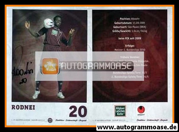 Autogramm Fussball | 1. FC Kaiserslautern | 2011 | RODNEI
