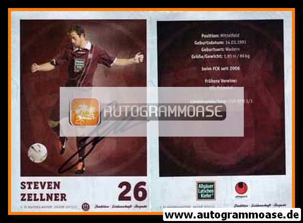Autogramm Fussball | 1. FC Kaiserslautern | 2011 | Steven ZELLNER