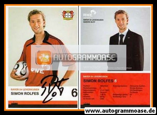 Autogramm Fussball | Bayer Leverkusen | 2006 | Simon ROLFES 
