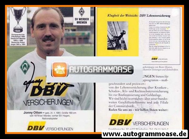 Autogramm Fussball | SV Werder Bremen | 1992 | Jonny OTTEN