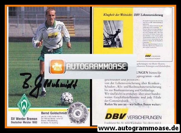 Autogramm Fussball | SV Werder Bremen | 1993 NAV | Bernd GOLDSCHMIDT