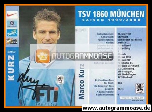 Autogramm Fussball | TSV 1860 München | 1999 | Marco KURZ
