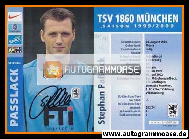 Autogramm Fussball | TSV 1860 München | 1999 | Stephan PASSLACK