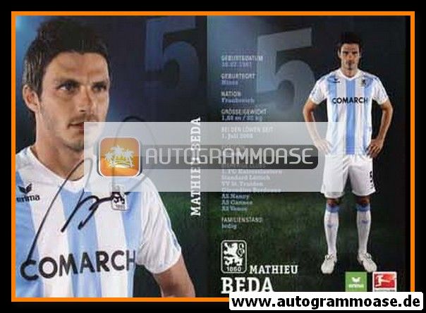 Autogramm Fussball | TSV 1860 München | 2010 | Mathieu BEDA