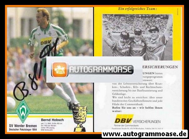 Autogramm Fussball | SV Werder Bremen | 1994 | Bernd HOBSCH