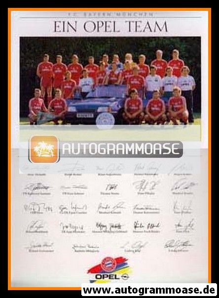 Mannschaftskarte Fussball | FC Bayern München | 1989 Opel