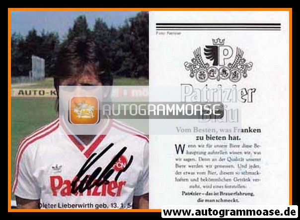 Autogramm Fussball | 1. FC Nürnberg | 1986 | Dieter LIEBERWIRTH
