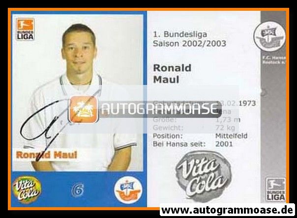 Autogramm Fussball | Hansa Rostock | 2002 | Ronald MAUL
