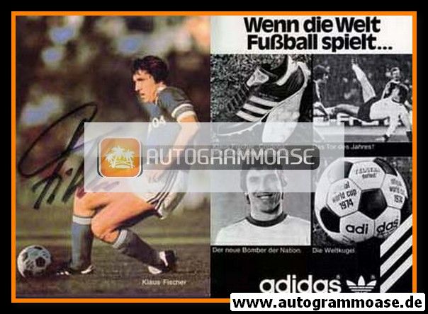 Autogramm Fussball | FC Schalke 04 | 1970er Adidas | Klaus FISCHER