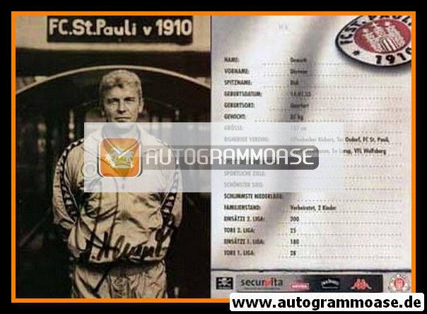 Autogramm Fussball | FC St. Pauli | 2001 | Dietmar DEMUTH
