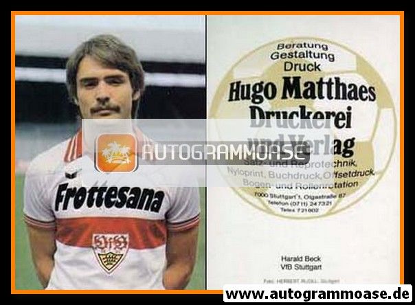 Autogramm Fussball | VfB Stuttgart | 1970er Frottesana | Harald BECK