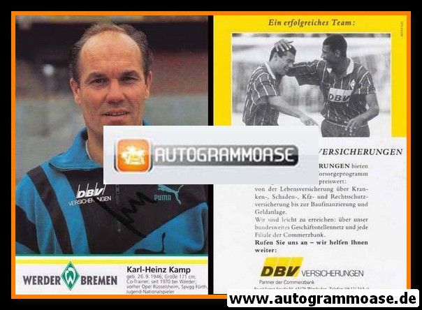 Autogramm Fussball | SV Werder Bremen | 1995 | Karl-Heinz KAMP