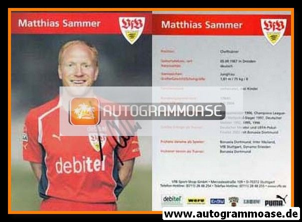 Autogramm Fussball | VfB Stuttgart | 2004 | Matthias SAMMER 