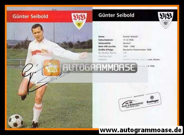 Autogramm Fussball | VfB Stuttgart | 1960er Retro | Günter SEIBOLD (Portrait Color)