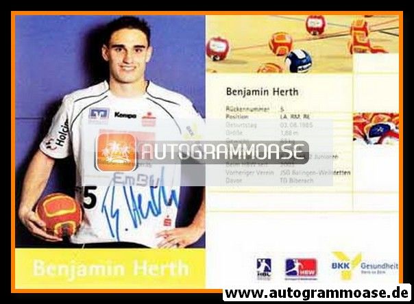 Autogramm Handball | HBW Balingen-Weilstetten | 2007 | Benjamin HERTH