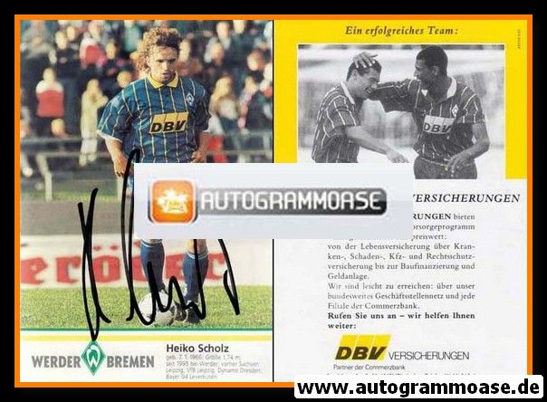 Autogramm Fussball | SV Werder Bremen | 1995 | Heiko SCHOLZ (Spielszene)