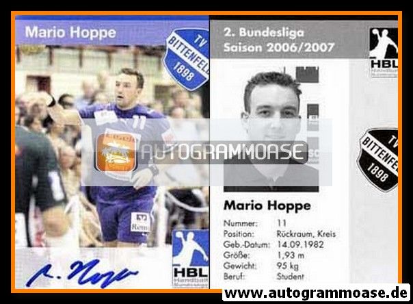 Autogramm Handball | TV Bittenfeld 1898 | 2006 | Mario HOPPE