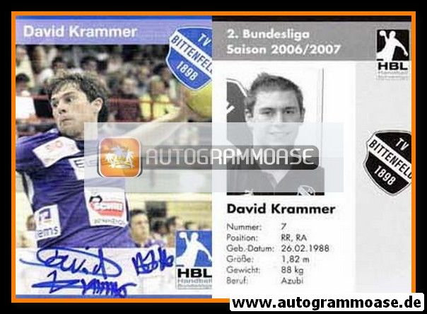Autogramm Handball | TV Bittenfeld 1898 | 2006 | David KRAMMER