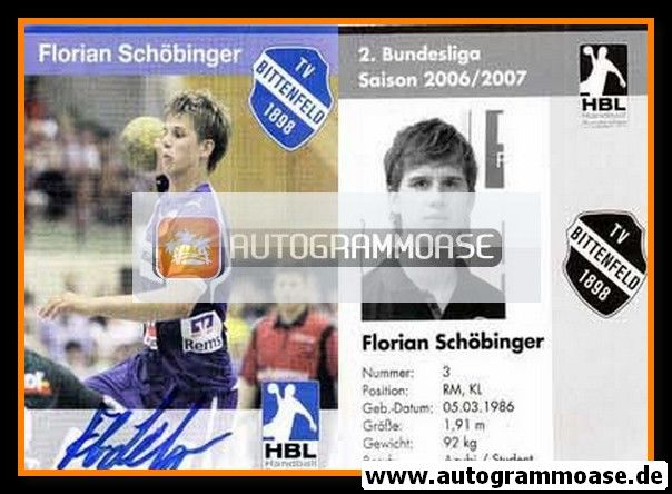 Autogramm Handball | TV Bittenfeld 1898 | 2006 | Florian SCHÖBINGER