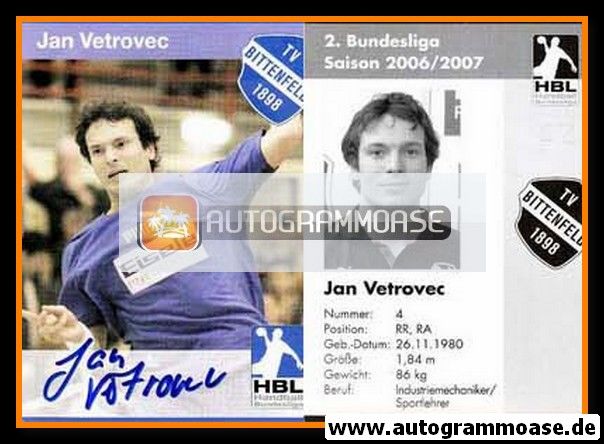 Autogramm Handball | TV Bittenfeld 1898 | 2006 | Jan VETROVEC