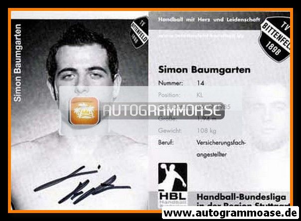 Autogramm Handball | TV Bittenfeld 1898 | 2007 | Simon BAUMGARTEN