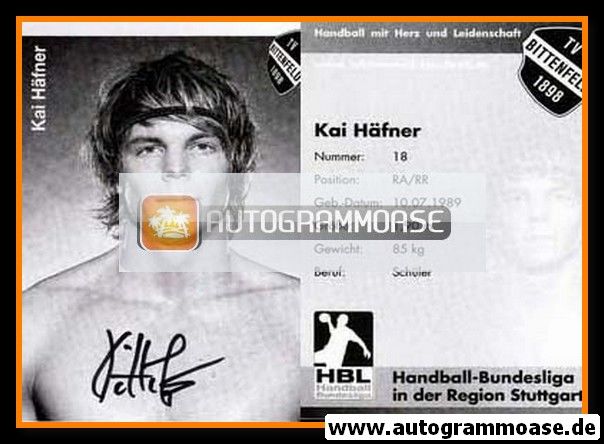 Autogramm Handball | TV Bittenfeld 1898 | 2007 | Kai HÄFNER