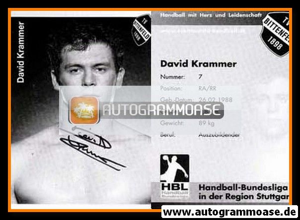 Autogramm Handball | TV Bittenfeld 1898 | 2007 | David KRAMMER
