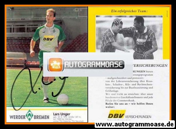 Autogramm Fussball | SV Werder Bremen | 1995 | Lars UNGER