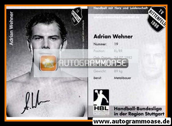 Autogramm Handball | TV Bittenfeld 1898 | 2007 | Adrian WEHNER