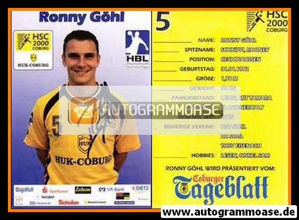 Autogramm Handball | HSC 2000 Coburg | 2007 | Ronny GÖHL