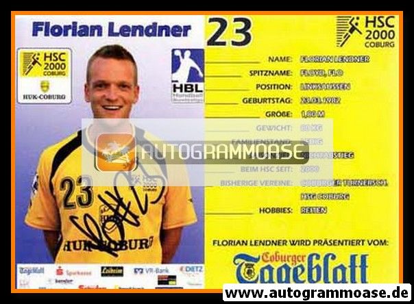 Autogramm Handball | HSC 2000 Coburg | 2007 | Florian LENDNER