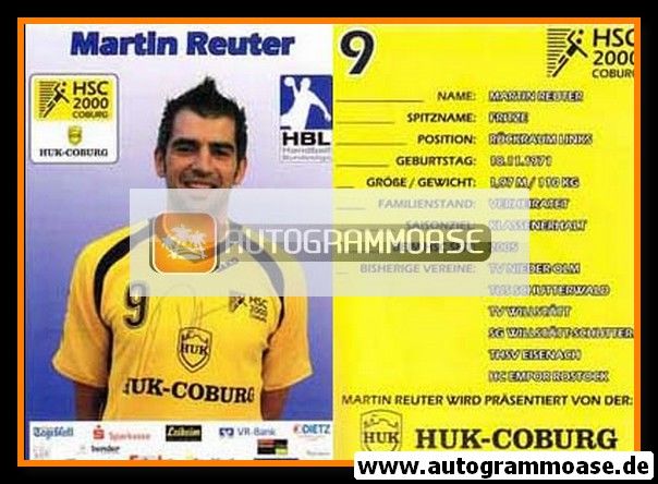 Autogramm Handball | HSC 2000 Coburg | 2007 | Martin REUTER