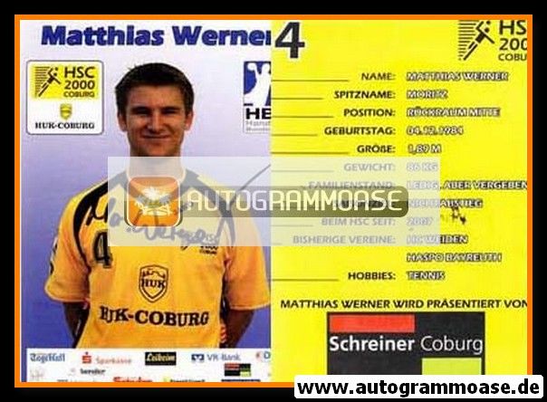 Autogramm Handball | HSC 2000 Coburg | 2007 | Matthias WERNER