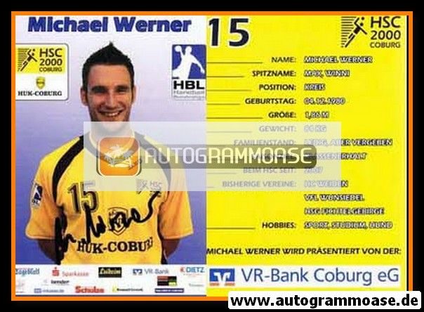 Autogramm Handball | HSC 2000 Coburg | 2007 | Michael WERNER