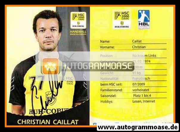 Autogramm Handball | HSC 2000 Coburg | 2009 | Christian CAILLAT