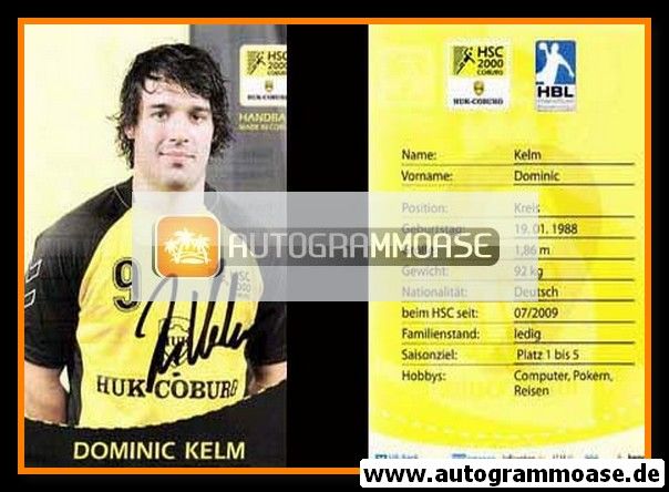 Autogramm Handball | HSC 2000 Coburg | 2009 | Dominic KELM