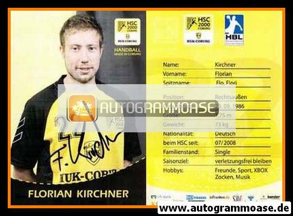 Autogramm Handball | HSC 2000 Coburg | 2009 | Florian KIRCHNER