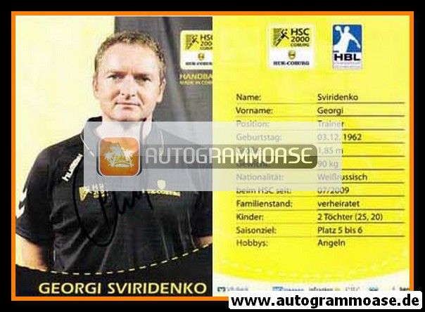 Autogramm Handball | HSC 2000 Coburg | 2009 | Georgi SVIRIDENKO