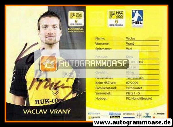 Autogramm Handball | HSC 2000 Coburg | 2009 | Vaclav VRANY
