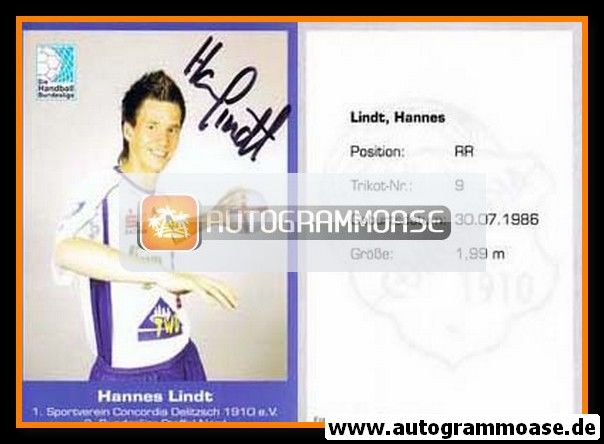 Autogramm Handball | 1. SV Concordia Delitzsch | 2005 | Hannes LINDT