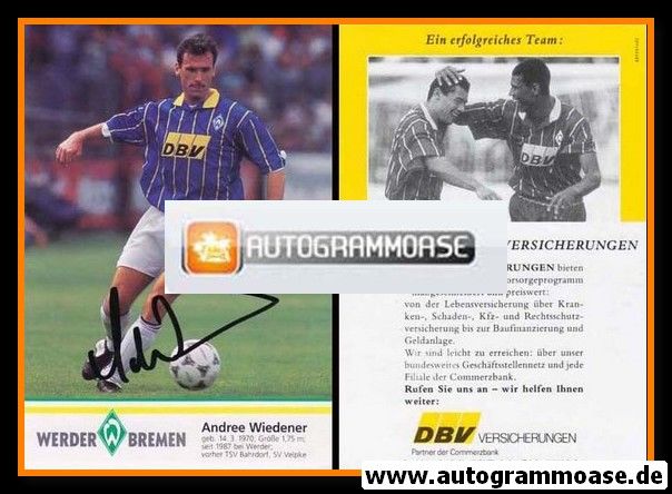 Autogramm Fussball | SV Werder Bremen | 1995 | Andree WIEDENER