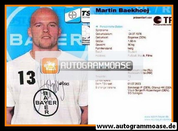 Autogramm Handball | TSV Bayer Dormagen | 2003 | Martin BAEKHOEJ
