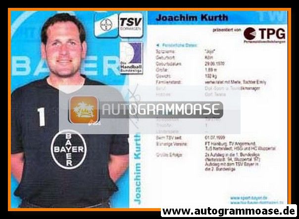 Autogramm Handball | TSV Bayer Dormagen | 2003 | Joachim KURTH