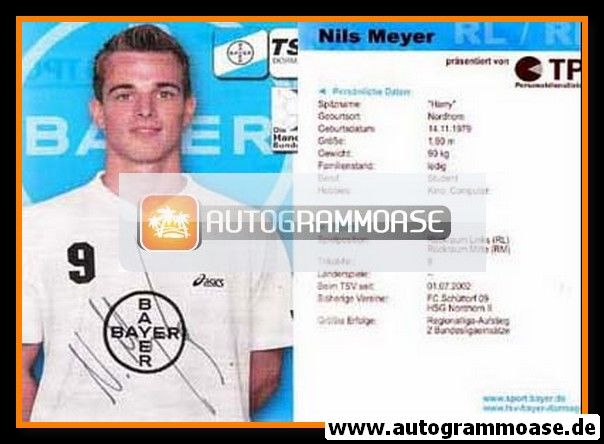 Autogramm Handball | TSV Bayer Dormagen | 2003 | Nils MEYER