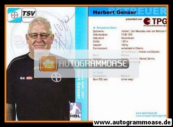 Autogramm Handball | TSV Bayer Dormagen | 2006 | Herbert GENZER