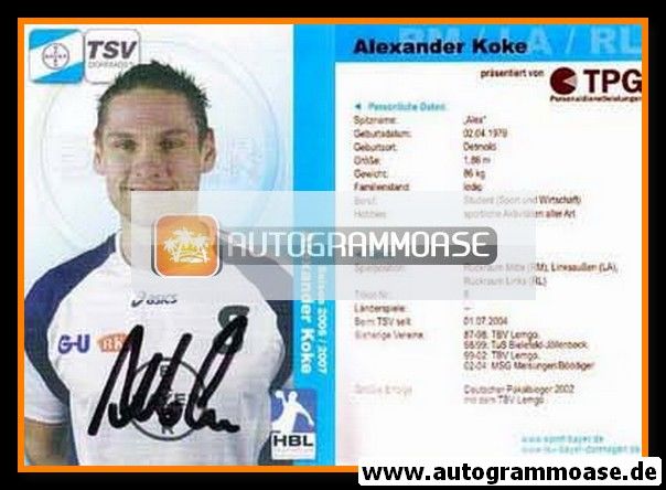 Autogramm Handball | TSV Bayer Dormagen | 2006 | Alexander KOKE