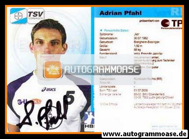 Autogramm Handball | TSV Bayer Dormagen | 2006 | Adrian PFAHL