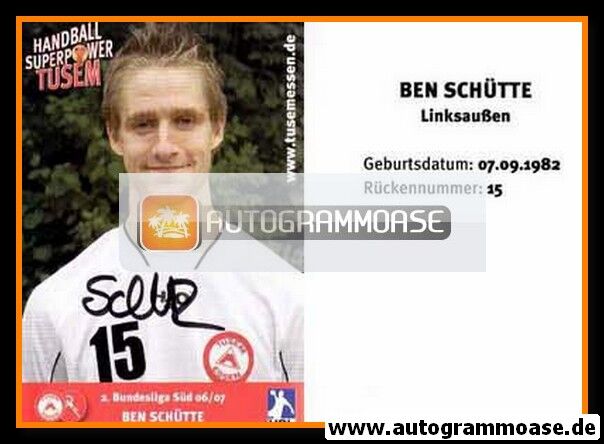 Autogramm Handball | TUSEM Essen | 2006 | Ben SCHÜTTE